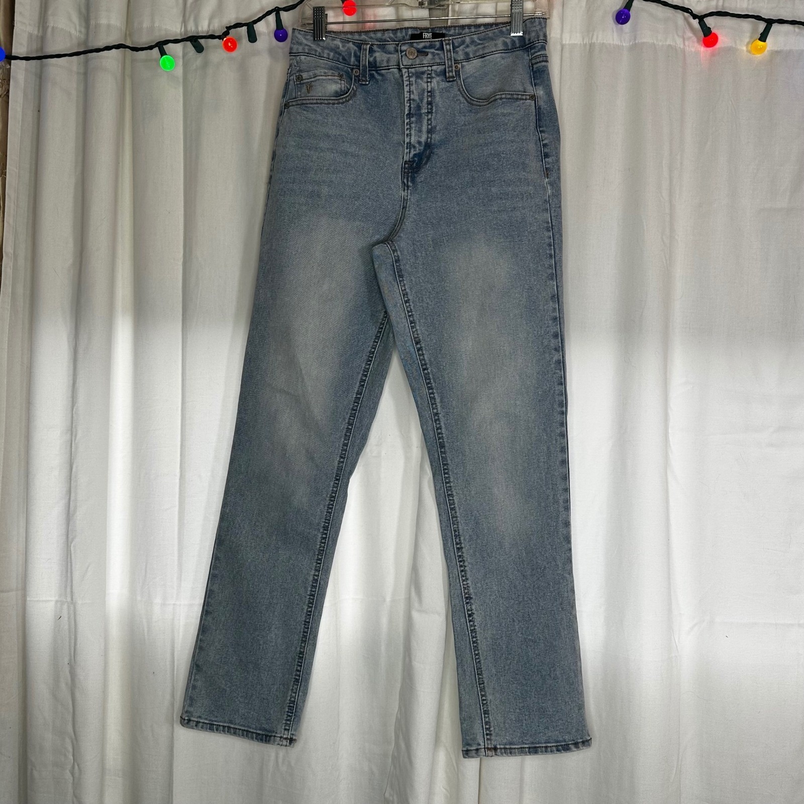 Frye Women's Light Wash High Rise Straight Leg Jeans Size 4/27 Western Casual